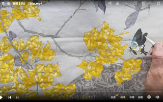 李海霞2022唯美国展技法工笔画孔雀三角梅