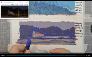 玛莎老师油画棒高级灰色系风景创作2023年结课