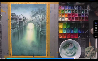 村南村北仙气古风水彩风景2023年