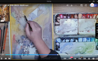 画画的肥龙烟火气街景水彩团练【画质还可以有素材】