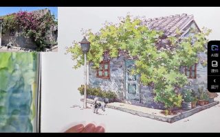 欧阳贝钢笔淡彩街屋场景班2024【画质高清有素材】