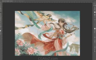 壳中蝎水墨古风第五期23年PS插画教程【画质一般有课件】