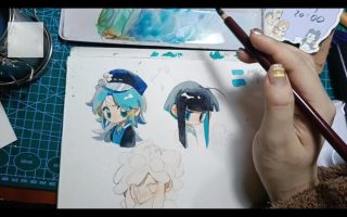 狗屎冻干水彩Q版人物手绘课第1期2025【画质不错只有视频】